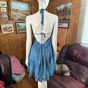 Boho Lace Ruffle Flowy Dress